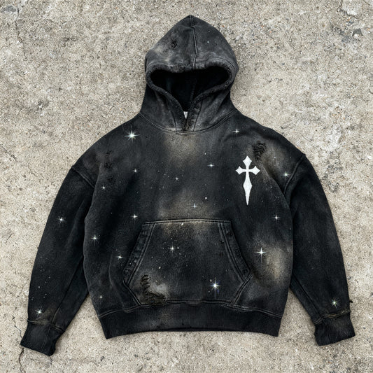 Kingdom Kinesis “Heaven’s Armor” Distressed Galaxy Hoodie